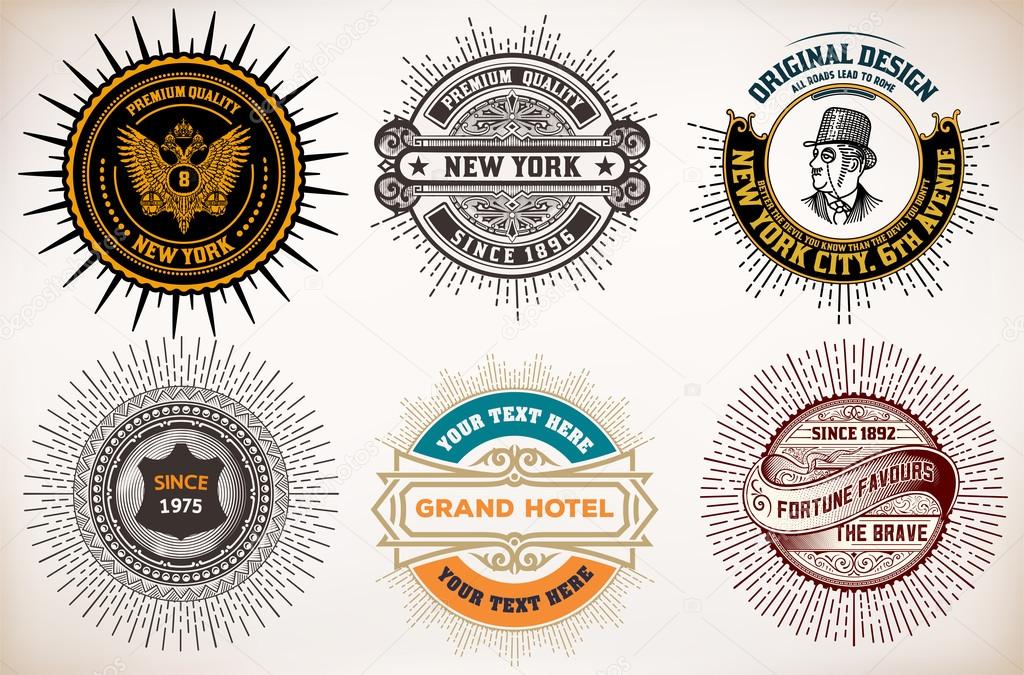 Vintage logo templates, Hotel, Restaurant, Business or Boutique 