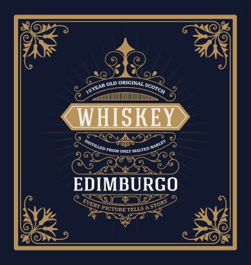 Viski kartı ile yaşlı çerçeve