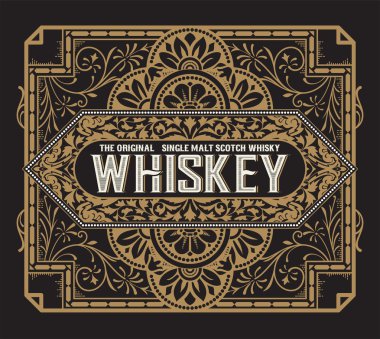 Viski için vintage etiket. Bu tasarım için başka uygulayabilirsiniz