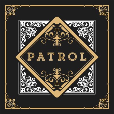 Retro kartı tasarım çiçek detayları ile. Katmanlar tarafından organize.