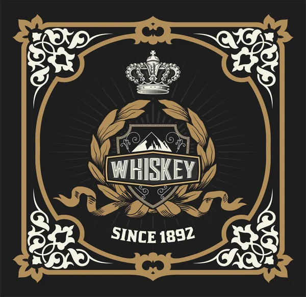 Whiskey popisek s starého rámu — Stockový vektor