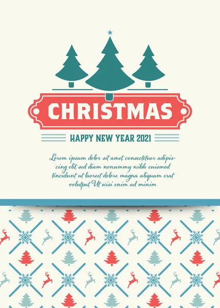 クリスマスのグリーティングカード ヴィンテージスタイル — ストックベクタ
