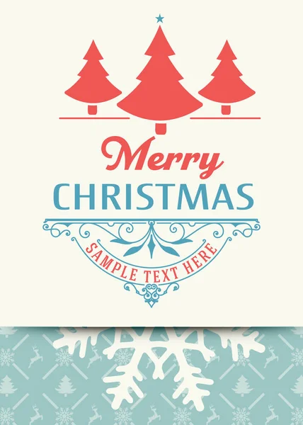 Christmas Greeting Card Vintage Style — Stock Vector