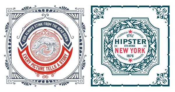 Set Labels Vintage Style — Stock Vector