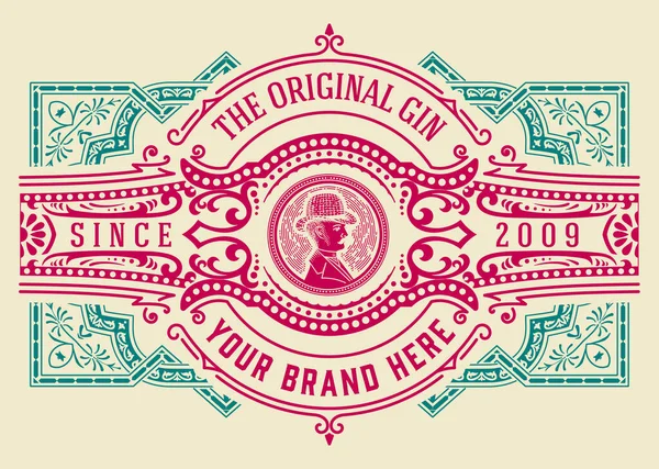 Vintage Label Med Gin Design — Stock vektor