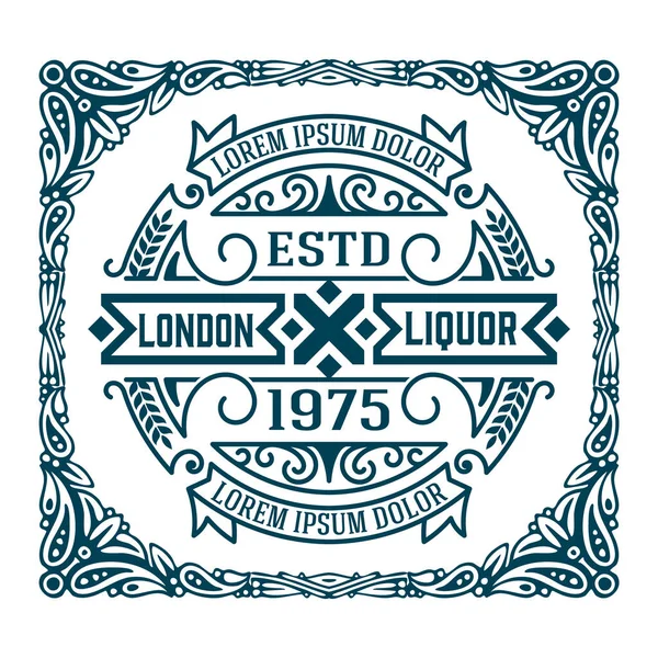 Whiskey Label Met Oude Frames — Stockvector