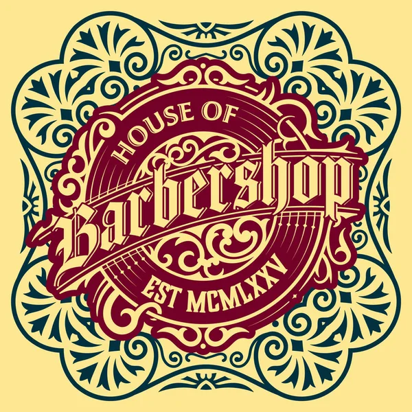 Etiqueta Barbearia Vintage Estilo Vintage —  Vetores de Stock