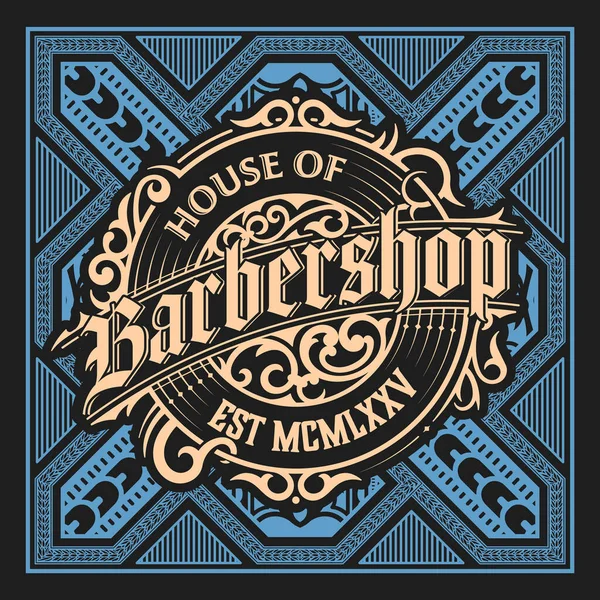 Etiqueta Barbearia Vintage Estilo Vintage —  Vetores de Stock