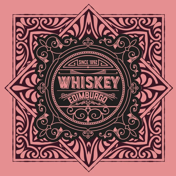 Whiskey Label Starými Rámci — Stockový vektor