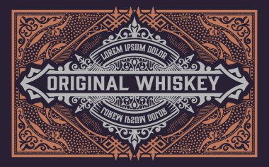 Eski çerçeveli viski etiketi