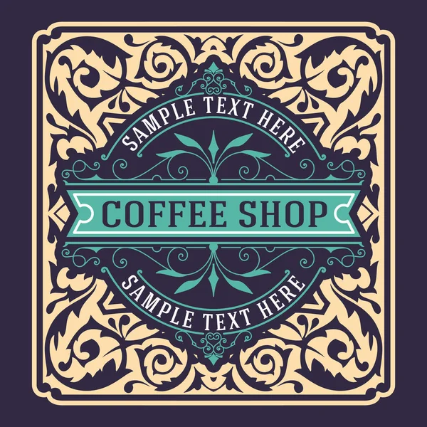 Kafe Işi Için Vektör Kahve Dükkanı Etiketi — Stok Vektör