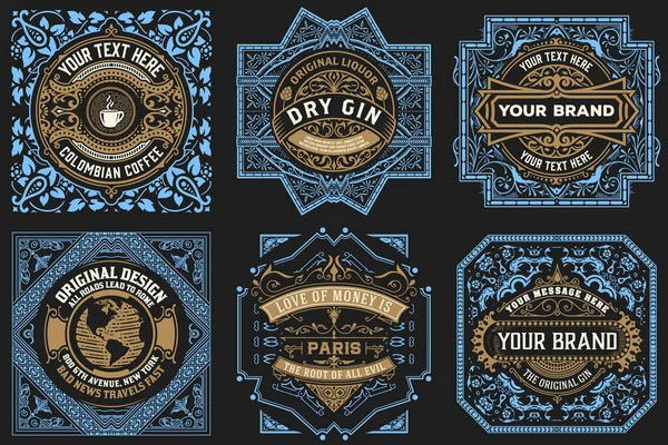 Set Labels Western Style — Image vectorielle