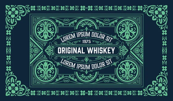 Whiskey Label Starými Rámci — Stockový vektor