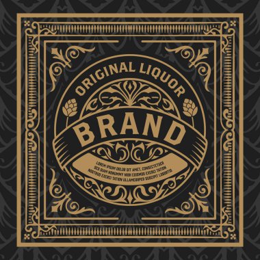Eski çerçeveli viski etiketi