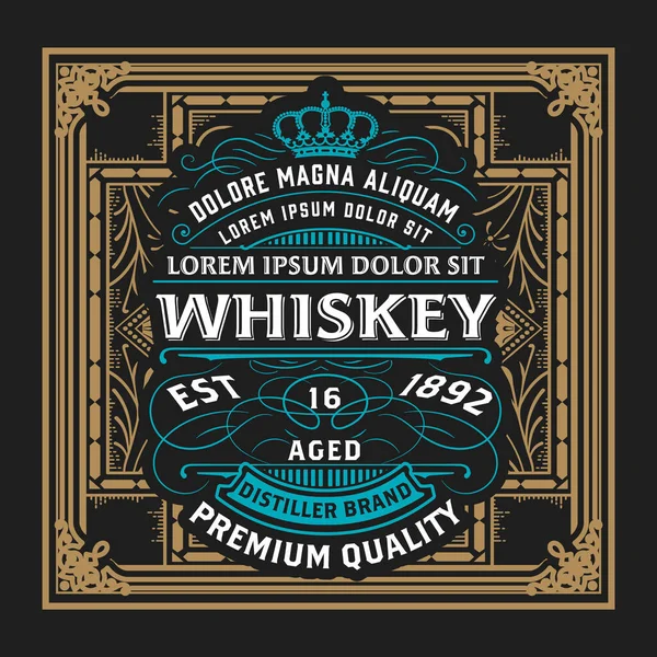 Etykieta Whisky Starymi Ramkami — Wektor stockowy