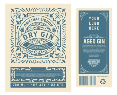 Eski çerçeveli viski etiketi