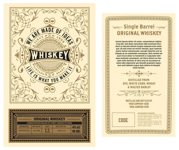 Whiskey Label Starými Rámci — Stockový vektor