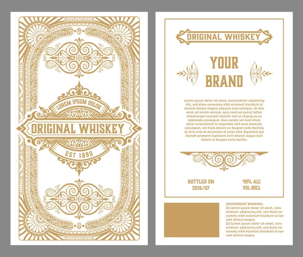 Whiskey Label Old Frames Stock Illustration