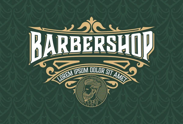 Vintage Barbershop Label Dalam Gaya Vintage - Stok Vektor