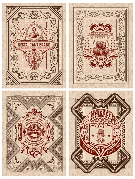 Set Etiquetas Vintage Para Embalaje — Vector de stock