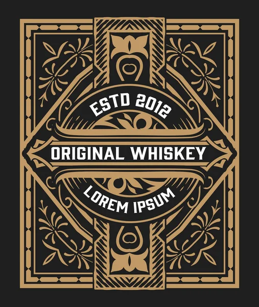 Whiskey Címke Régi Keretekkel — Stock Vector