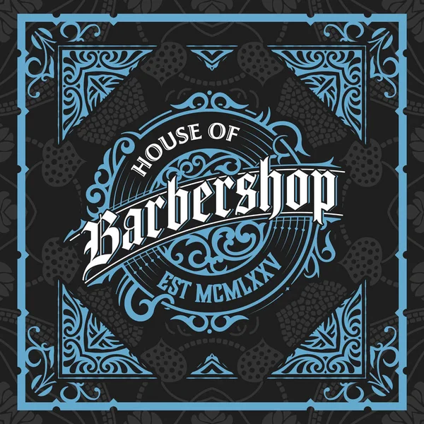 Etiqueta Barbearia Vintage Estilo Vintage —  Vetores de Stock