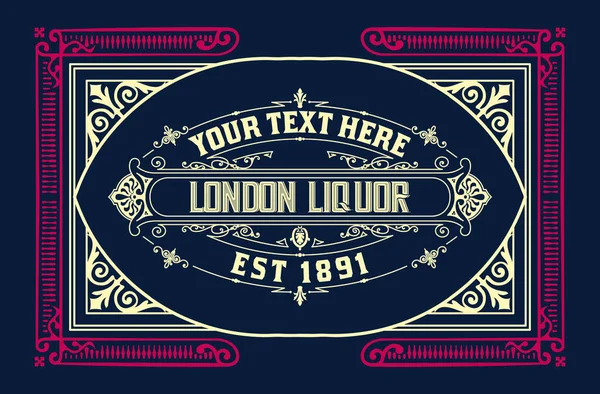 Whiskey Label Met Oude Frames — Stockvector