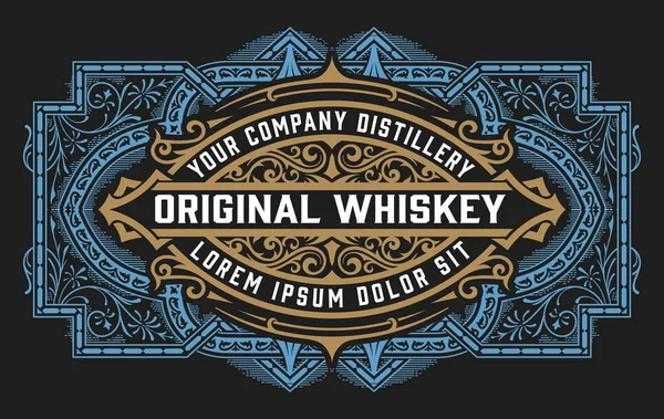 Etykieta Whisky Starymi Ramkami — Wektor stockowy