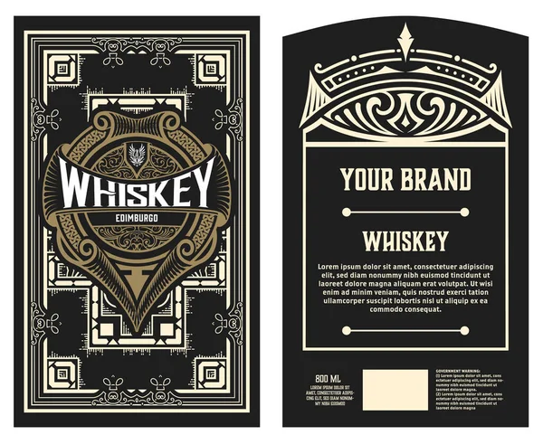 Whiskey Label Starými Rámci — Stockový vektor