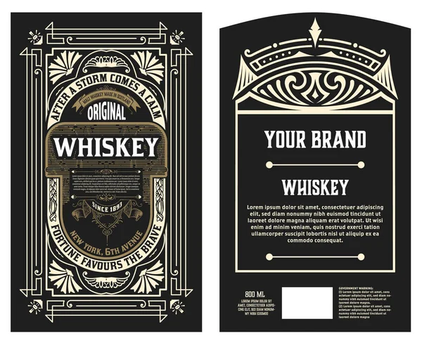 Whiskey Label Starými Rámci — Stockový vektor