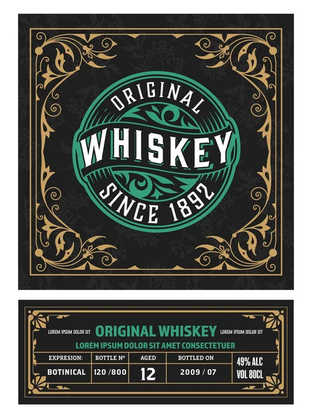 Whiskey Label Old Frames — Stock Vector