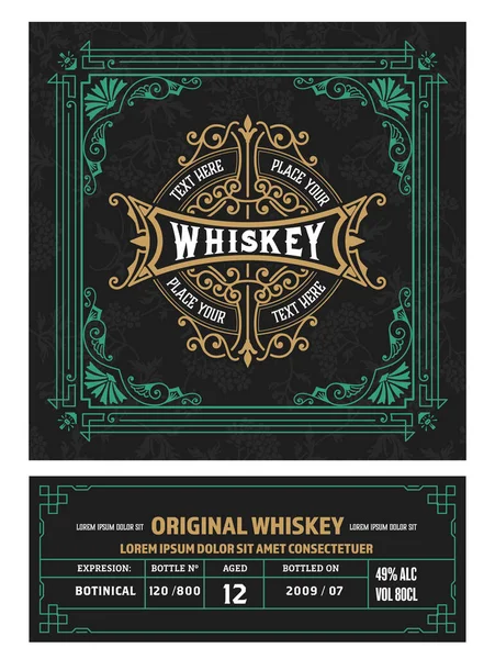 Whiskey Label Old Frames — Stock Vector