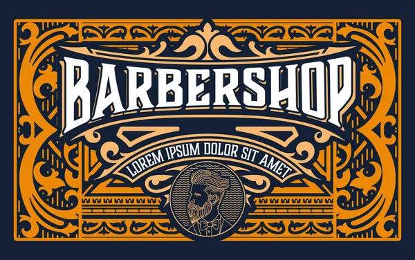 Vintage Barbershop Label Vintage Stil — Stockvektor