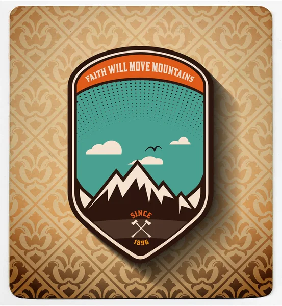 Vektor. Adventure Badge Design. Alle Gegenstände in Schichten — Stockvektor