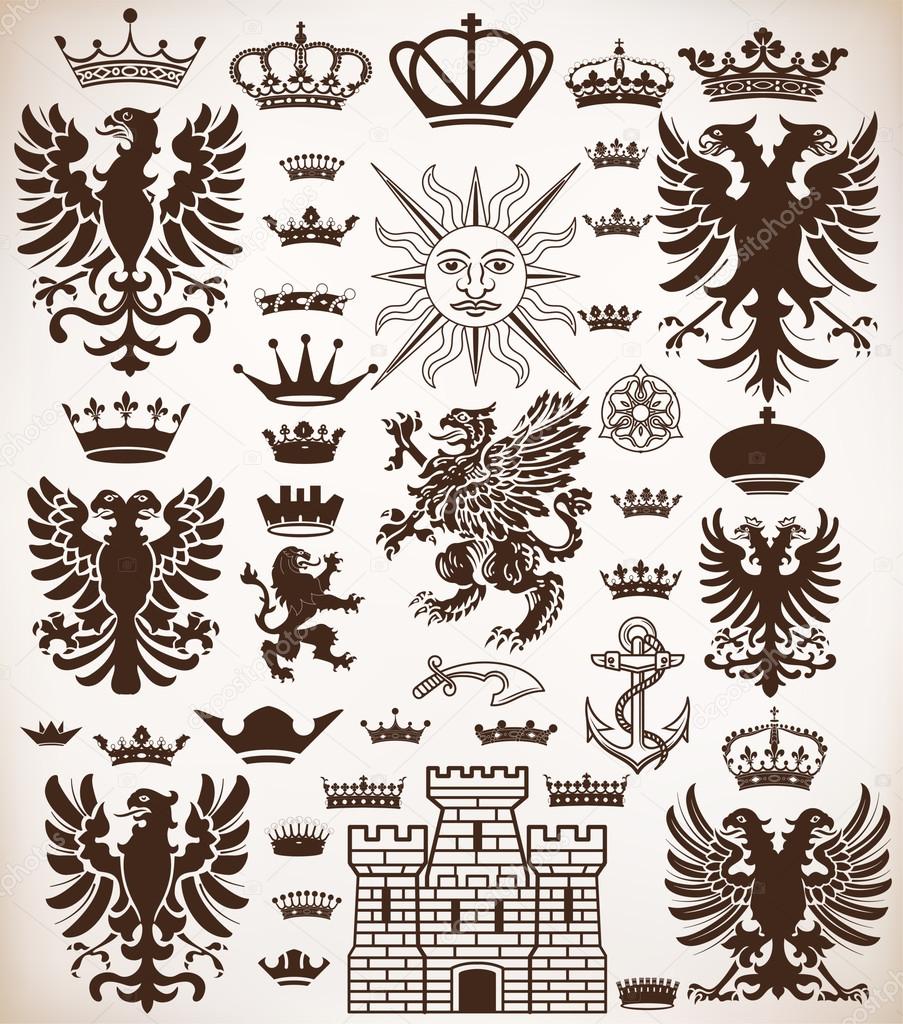 Vector. Heraldic elements