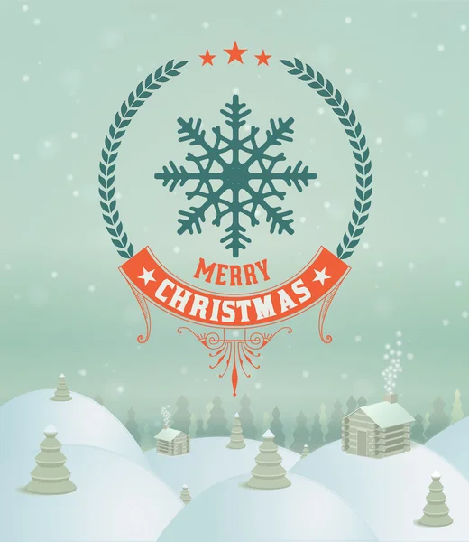 メリー クリスマス休暇希望グリーティング カード — ストックベクタ
