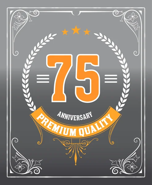 Vintage anniversary message emblem. — Stock Vector