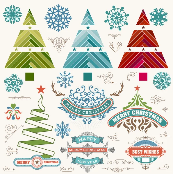 Christmas decoration design elements. Merry Christmas and happy — Stock Photo, Image