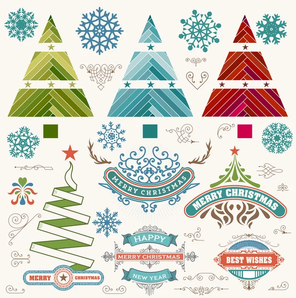 Christmas decoration design elements. — Stock Vector