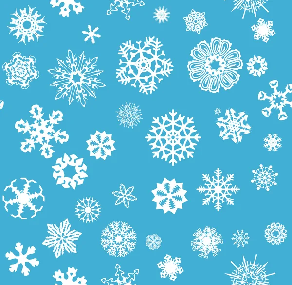 Flocons de neige fond sans couture — Image vectorielle