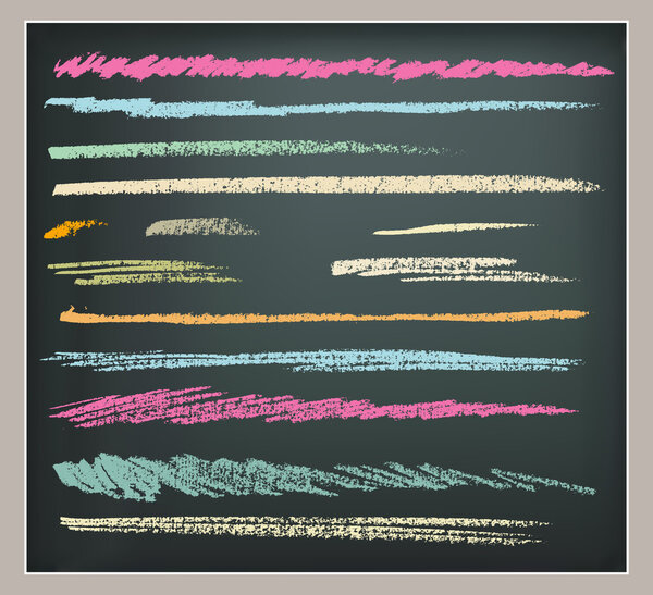 Vector chalk lines or brushes