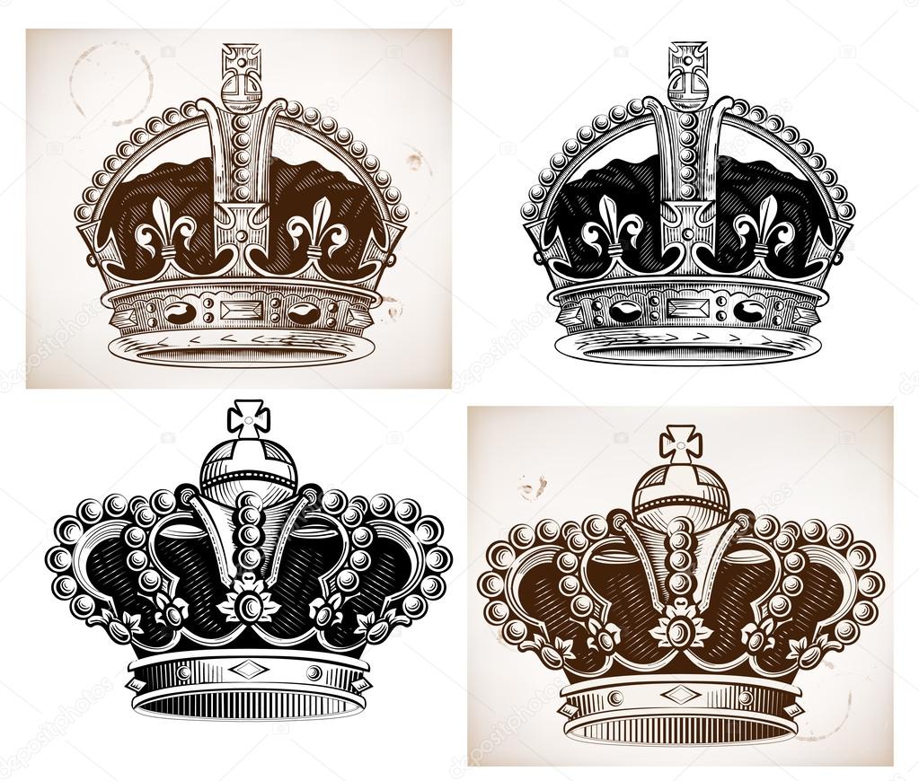 Crowns set. Vector file