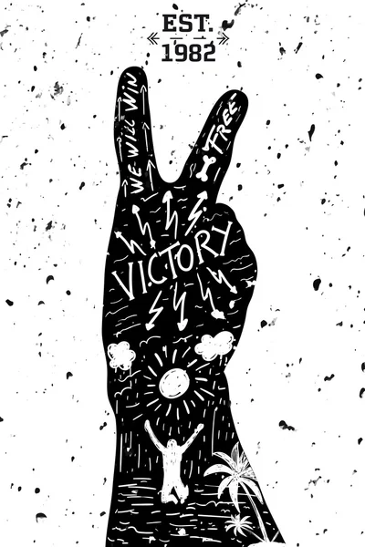 Étiquette vintage "Victoire " — Image vectorielle