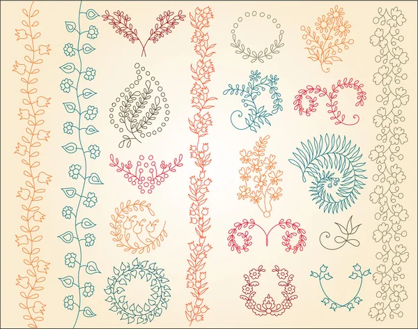 Floral designelementen — Stockvector