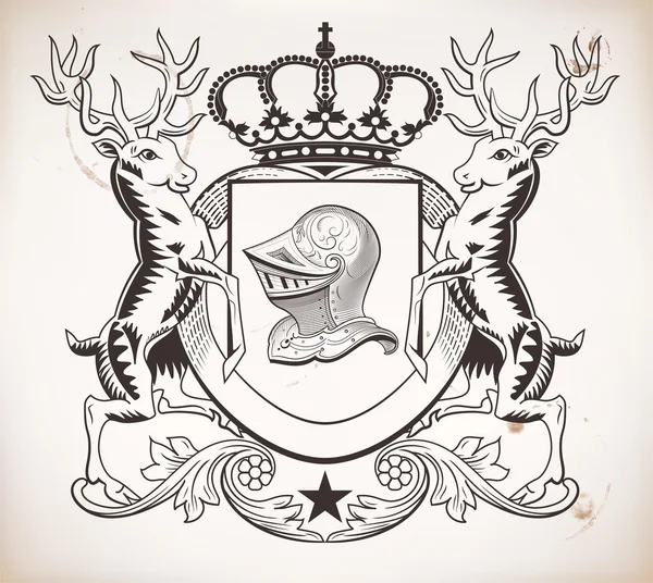 Escudo heráldico. Corona y elementos del casco — Archivo Imágenes Vectoriales