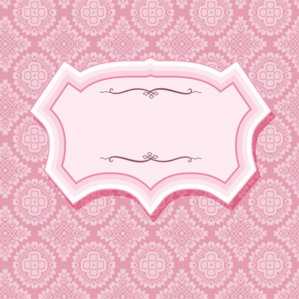 Frame on patterns in pastel pink. — Stock Vector