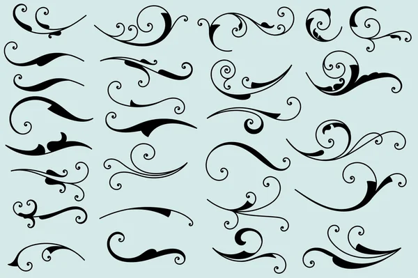 Zestaw znaki kaligraficzne kaligraficzne i kwitnie — Wektor stockowy