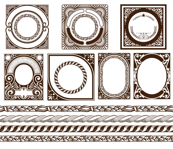 Süsler ve çiçek detayları ile Barok kartları ayarla