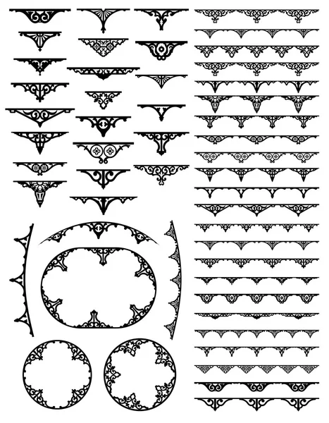 Vector. 23 conjunto de frontera barroca — Archivo Imágenes Vectoriales