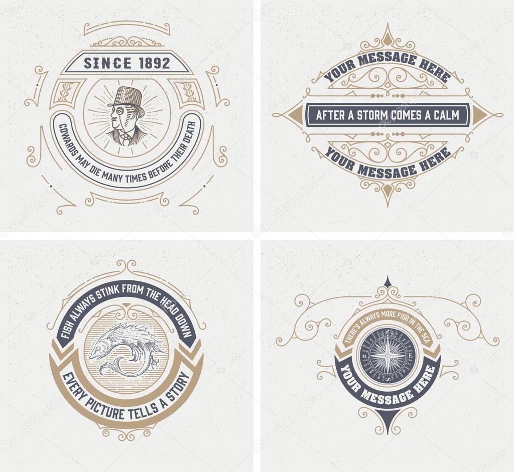vintage logo templates, Hotel, Restaurant, Business or Boutique 